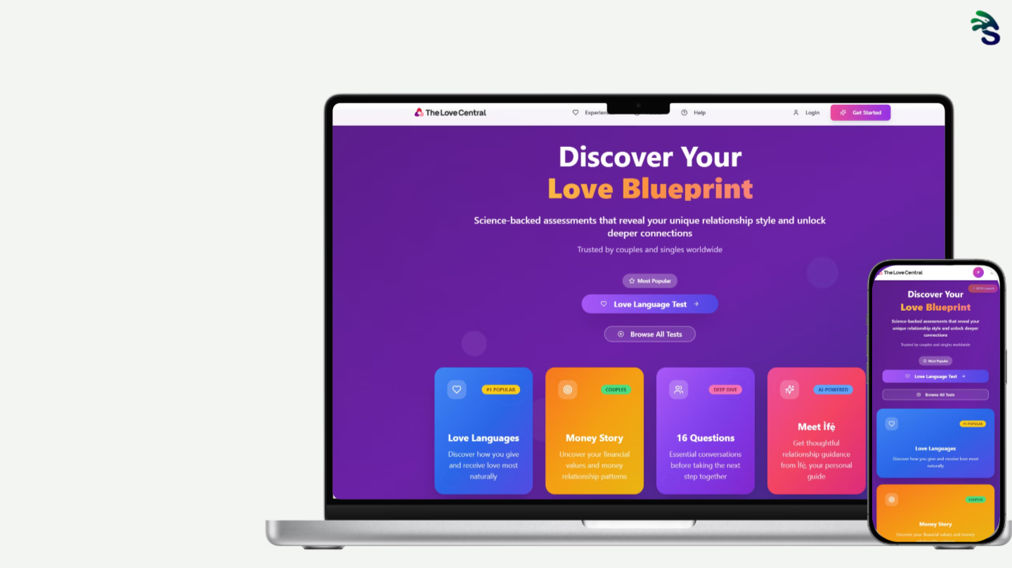 The Love Central project mockup